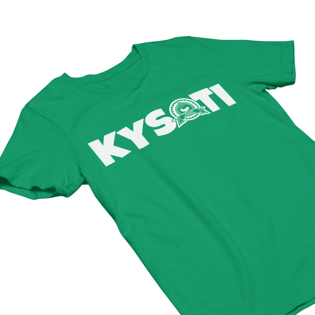 Green KSYSOTI shirt laying flat