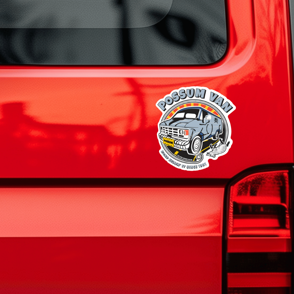 Adventure-Ready Possum Van Sticker | Red Green