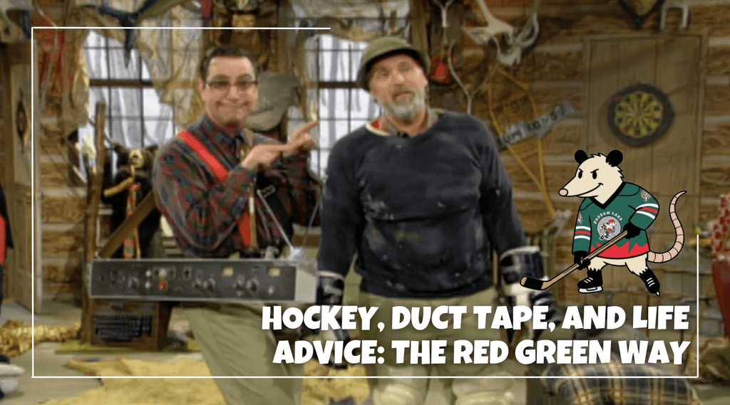 Harold and Red wearing hockey gear