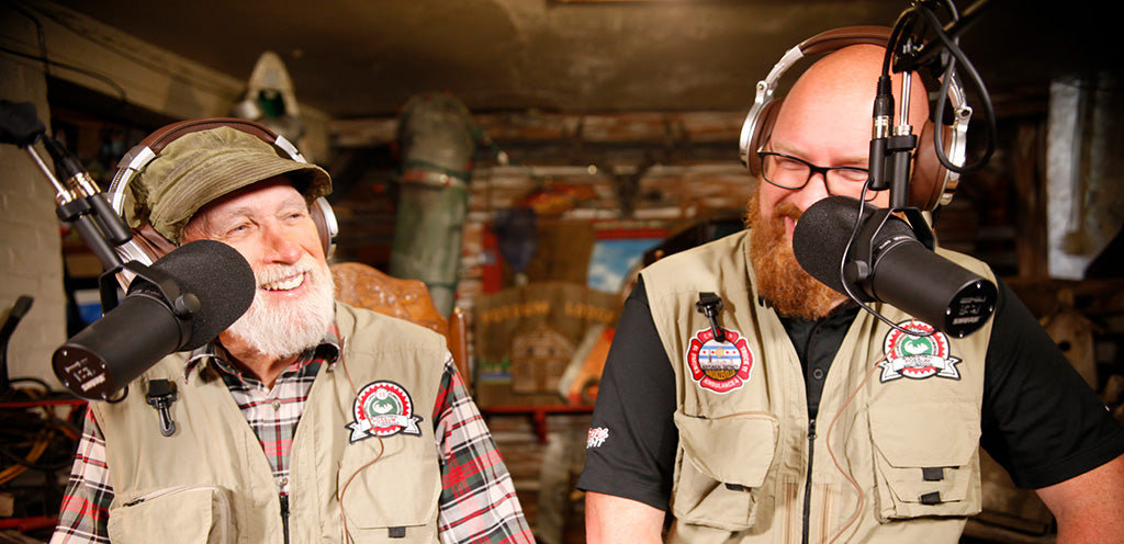 Steve Smith and Dave Smith recording The Possum Lodge Podcast Episode 1