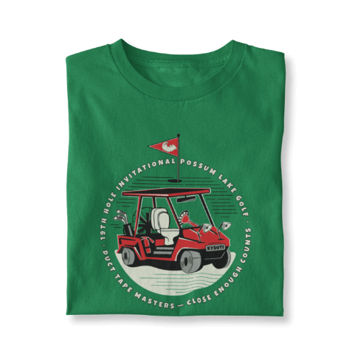 Possum Lake Golf | Close Enough Counts T-Shirt | Red Green