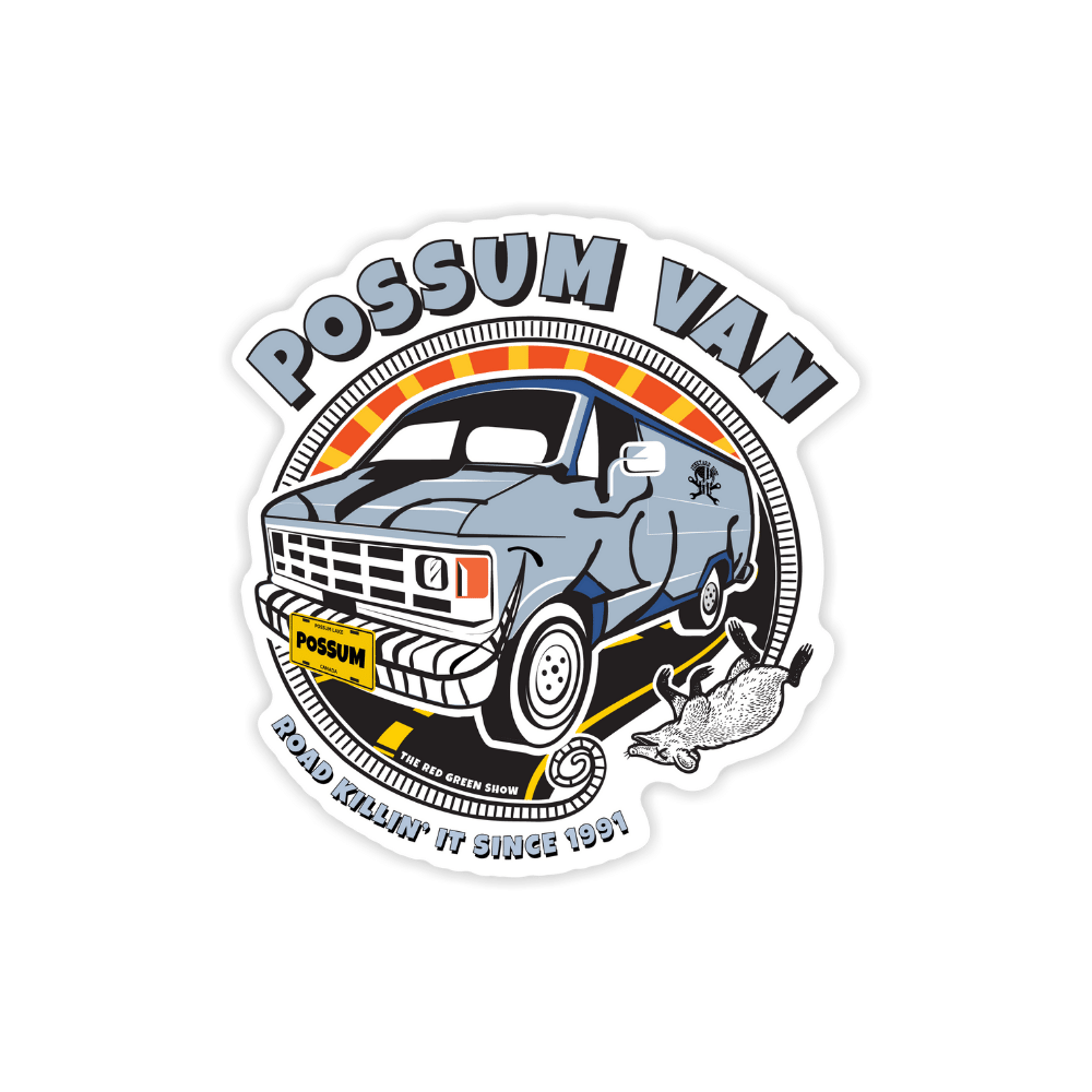 Possum Van Vinyl Sticker Front 