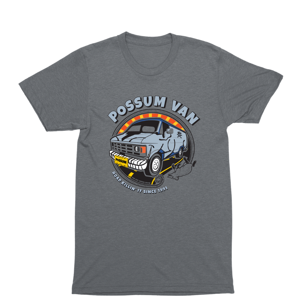 Possum Van T-Shirt Featuring Junkyard Digs in graphite heather