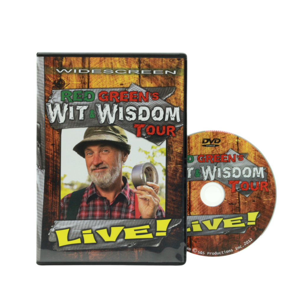 Red Green's Wit and Wisdom Tour DVD next to the DVD case