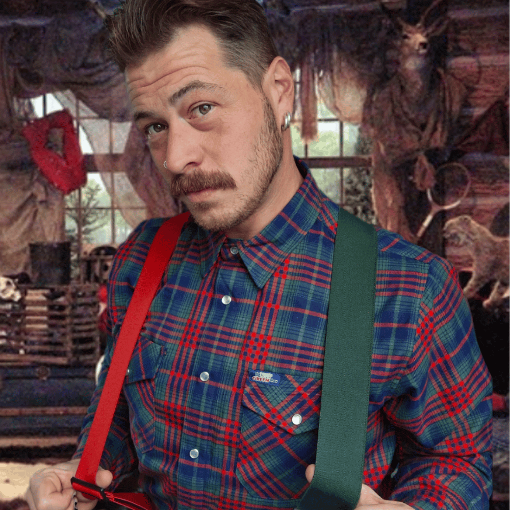 red and green shirt